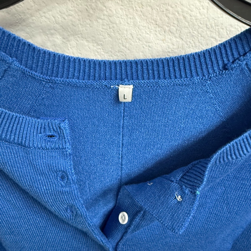 Blue Button-Up Sweater - Picture 4 of 4